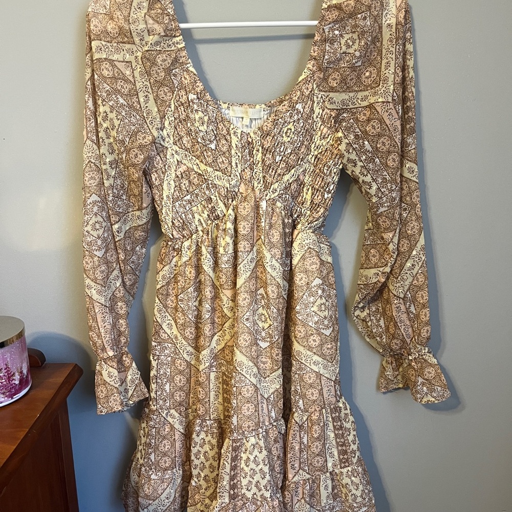 Cream Long Sleeve Bishop Sundress